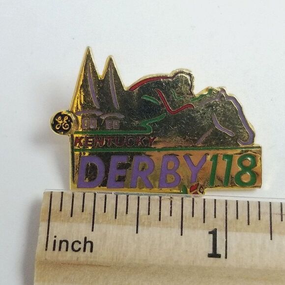 Vintage 1992 Kentucky Derby Enamel Pin, Lil E Tee Winner, 90s Brooch, Estate - Picture 3 of 5